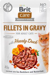 Brit Care Cat Fillets in Gravy Hearty Duck 85g (Filetky ve šťávě s kachním masem.)