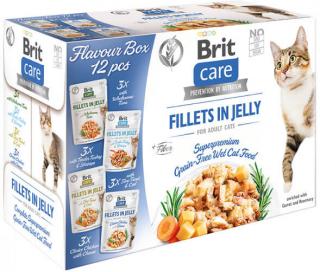 Brit Care Cat Fillets in Jelly Flavour box 12x85g (Filetky v želé. Mix 12ks kapsiček ve 4 příchutích. )