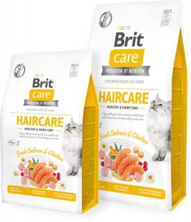 Brit Care Cat GF Haircare Healthy and Shiny Coat 2kg ( Pro dospělé kočky s náročnou pěčí o srst.)
