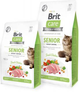 Brit Care Cat GF Senior and Weight Control 2kg (Pro starší kočky (nad 7 let). Vhodné taky pro sterilizované ( kastrované ) seniory.)