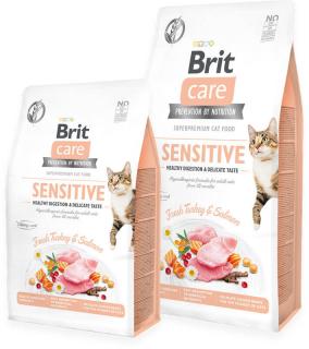 Brit Care Cat GF Sensitive Healthy Digestion and Delicate Taste 2kg (Pro dospělé kočky s citlivým trávením a problematickým příjmem potravy.)