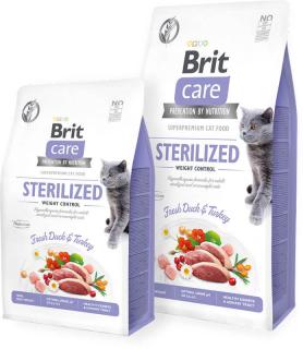 Brit Care Cat GF Sterilized and Weight Control 400g (Pro dospělé a sterilizované ( kastrované ) kočky a pro udržení jejich správné váhy.)