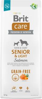 Brit Care Dog Grain-free SeniorLight 12kg (Losos a brambory pro staré psy všech plemen (nad 7 let). Vhodné i pro psy se sklonem k přibírání na váze.)