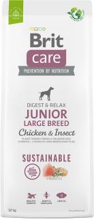 Brit Care Dog Sustainable Junior Large Breed 12kg (Kuře a hmyz pro mladé psy (3 měsíce – 2 roky) velkých plemen (nad 25 kg).)