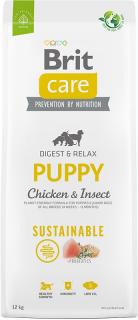 Brit Care Dog Sustainable Puppy 12kg (Kuře a hmyz pro štěňata a mladé psy všech plemen (4 týdny – 12 měsíců).)