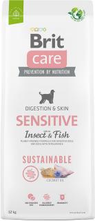 Brit Care Dog Sustainable Sensitive 12kg (Bezobilná receptura z udržitelných zdrojů surovin bohatá na hmyz a rybu pro citlivé psy a psy s intolerancí.)