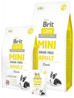 Brit Care Mini Grain Free Adult Lamb 2kg (Hypoalergenní krmivo s jehněčím masem pro dospělé psy miniaturních plemen - bez obilovin.)