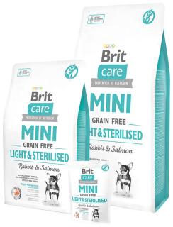 Brit Care Mini Light  Sterilised 2kg (Hypoalergenní krmivo pro dospělé psy miniaturních plemen s nadváhou nebo po sterilisaci ( kastraci ). Bez obilovin.)