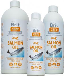 Brit Care Salmon Oil lososový olej 1000ml (100% přírodní lososový olej, superpremiový doplněk stravy pro krásnou, zdravou a lesklou srst.)