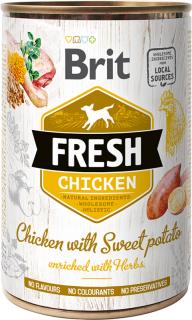 Brit Fresh Chicken with Sweet Potato 400g (Kompletní konzervované krmivo pro dospělé psy. Kuřecí s batáty.)