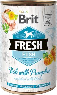 Brit Fresh Fish with Pumpkin 400g (Kompletní konzervované krmivo pro dospělé psy. Ryba s dýní.)
