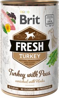 Brit Fresh Turkey with Peas 400g (Kompletní konzervované krmivo pro dospělé psy. Krůta s hráškem.)