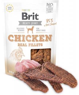 Brit Jerky Chicken Fillets 200g (Pamlsky ze sušeného masa pro dospělé psy - filety z kuřete.)