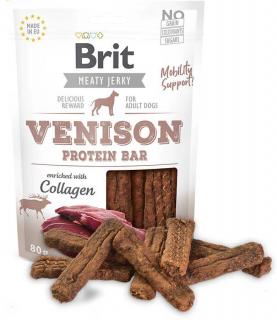 Brit Jerky Venison Protein Bar 200g (Pamlsky ze sušeného masa pro dospělé psy - proteinová tyčinka ze zvěřiny a kuřete.)