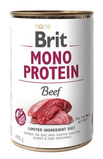 Brit Mono Protein - Beef konzerva 400g (100% ČISTÝ HOVĚZÍ PROTEIN. Receptura s obsahem jednoho proteinu je vhodná ke snížení rizika alergií a potravinové intolerance. Kompletní krmivo pro psy.)
