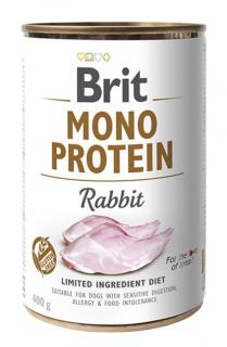 Brit Mono Protein - Rabbit konzerva 400g (100% ČISTÝ KRÁLIČÍ PROTEIN. Receptura s obsahem jednoho proteinu je vhodná ke snížení rizika alergií a potravinové intolerance. Kompletní krmivo pro psy.)