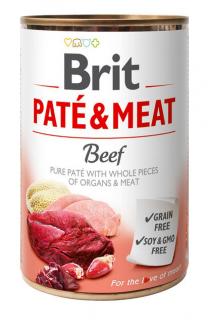 Brit Paté  Meat - Beef konzerva 400g (70% hovězí a krůta + čisté masové paté. Kompletní krmivo pro psy.)