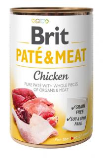 Brit Paté  Meat - Chicken konzerva 400g (70% kuře a hovězí + čisté masové paté. Kompletní krmivo pro psy.)