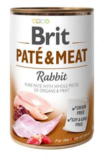 Brit Paté  Meat - Rabbit konzerva 400g (70% králík a kuře + čisté masové paté. Kompletní krmivo pro psy.)