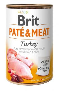Brit Paté  Meat - Turkey konzerva 400g (70% krůta a kuře + čisté masové paté. Kompletní krmivo pro psy.)
