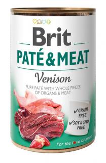 Brit Paté  Meat - Venison konzerva 400g (70% zvěřina a kuře + čisté masové paté. Kompletní krmivo pro psy.)