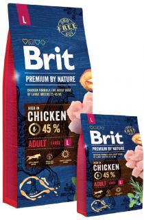 Brit Premium by Nature ADULT L 3kg (Pro dospělé psy velkých plemen 25-40kg. Kuřecí.)