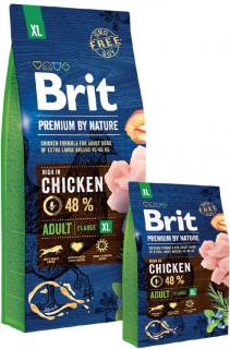 Brit Premium by Nature Adult XL 15kg (Pro dospělé psy extra velkých plemen od 45kg. Kuřecí.)