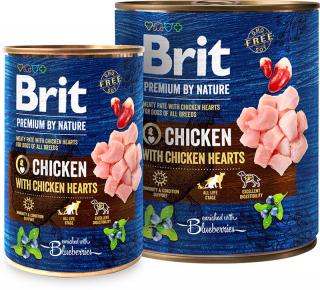 Brit Premium by Nature Chicken with Hearts konz. 400g (Masová konzerva paté s kuřecími srdíčky.)