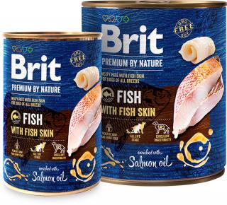 Brit Premium by Nature Fish with Fish Skin konz. 400g (Masová konzerva paté s rybí kůží.)