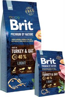 Brit Premium by Nature Light 15kg (Pro dospělé psy všech plemen s nadváhou. Krůtí a kuřecí.)