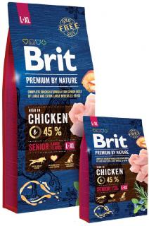 Brit Premium by Nature Senior L+XL 15kg (Pro starší psy (7 a více let) velkých a extra velkých plemen (nad 25kg). Kuřecí.)