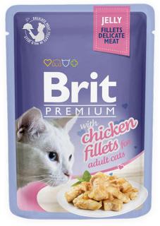 Brit Premium Cat Pouch with Chicken Fillets in Jelly for Adult Cats 85g (Filety s kuřetem v želé. Kompletní vlhké krmivo pro dospělé kočky.)