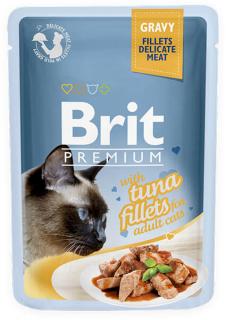 Brit Premium Cat Pouch with Tuna Fillets in Gravy for Adult Cats 85g (Filety s tuňákem ve šťávě. Kompletní vlhké krmivo pro dospělé kočky.)