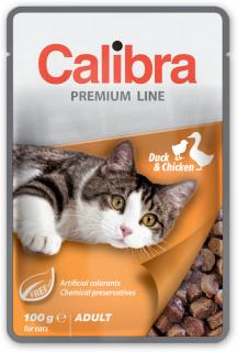 Calibra Cat kapsa Premium Adult Duck  Chicken 100g (Kompletní krmivo pro dospělé kočky s kachním a kuřecím v omáčce.)