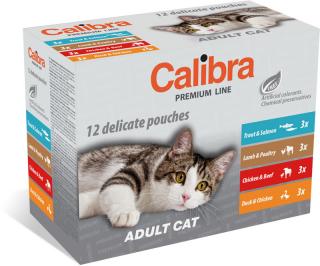 Calibra Cat kapsa Premium Adult multipack 12x100g (Kompletní, prémiové krmivo v mixu kapsiček pro dospělé kočky.)