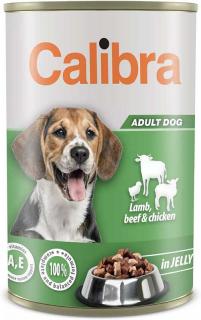 Calibra Dog Lamb,beefchick. in jelly 1240g (Konzerva pro dospělé psy s jehněčím, hovězím a kuřecím v želé.)