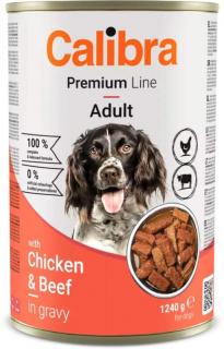 Calibra Dog Premium konz. with ChickenBeef 1240g (Masová konzerva s kuřecím a hovězím v omáčce. )