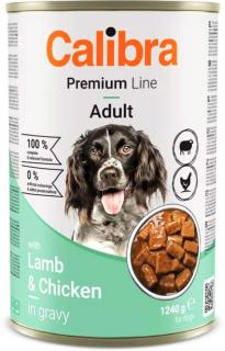 Calibra Dog Premium konz. with LambChicken 1240g (Masová konzerva s jehněčím a kuřecím v omáčce. )