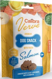 Calibra Dog Verve Crunchy Snack Fresh Salmon 150g (Křupavé pamlsky s čerstvým masem z lososa bez obilovin.)