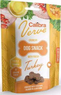 Calibra Dog Verve Crunchy Snack Fresh Turkey 150g (Křupavé pamlsky s čerstvým krůtím masem bez obilovin.)