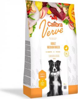 Calibra Dog Verve GF Adult Medium ChickenDuck 12kg (Pro dospělé psy středních plemen. S kuřetem.)