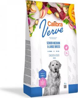 Calibra Dog Verve GF Senior ML ChickenDuck 12kg (Pro starší psy středních a velkých plemen. S kuřetem. )