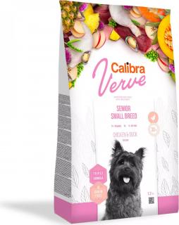 Calibra Dog Verve GF Senior Small ChickenDuck 1,2kg (Pro starší psy malých plemen. S kuřetem.)