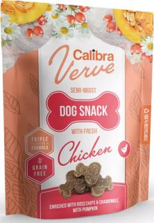 Calibra Dog Verve Semi-Moist Snack Fresh Chicken 150g (Polovlhké pamlsky s čerstvým kuřecím masem bez obilovin.)