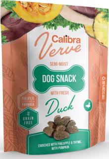 Calibra Dog Verve Semi-Moist Snack Fresh Duck 150g (Polovlhké pamlsky s čerstvým kachním masem bez obilovin.)