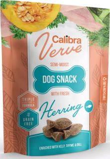 Calibra Dog Verve Semi-Moist Snack Fresh Herring 150g (Polovlhké pamlsky s čerstvým masem ze sledě bez obilovin.)