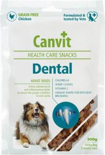 Canvit Snacks Dental 200g (Poloměkký funkční pamlsek pro dospělé a starší psy k zajištění ústní péče.)