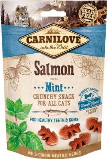 Carnilove Cat Crunchy Snack SalmonMint 50g (Křupavý pamlsek z lososa s mátou. Pro zdravé zuby a dásně.)