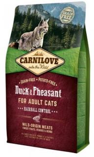 Carnilove Cat Duck  Pheasant Adult Hairball Control 2kg (Kompletní krmivo pro dospělé kočky s prevencí tvorby chlupových chomáčků. Z kachny a bažanta, bez obilovin (grain free). )
