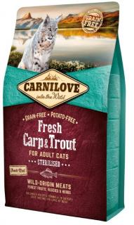 Carnilove Cat Fresh Carp  Trout Sterilised 2kg (Kapr a pstruh. Kompletní krmivo pro kastrované kočky. Bez obilovin (grain free). )